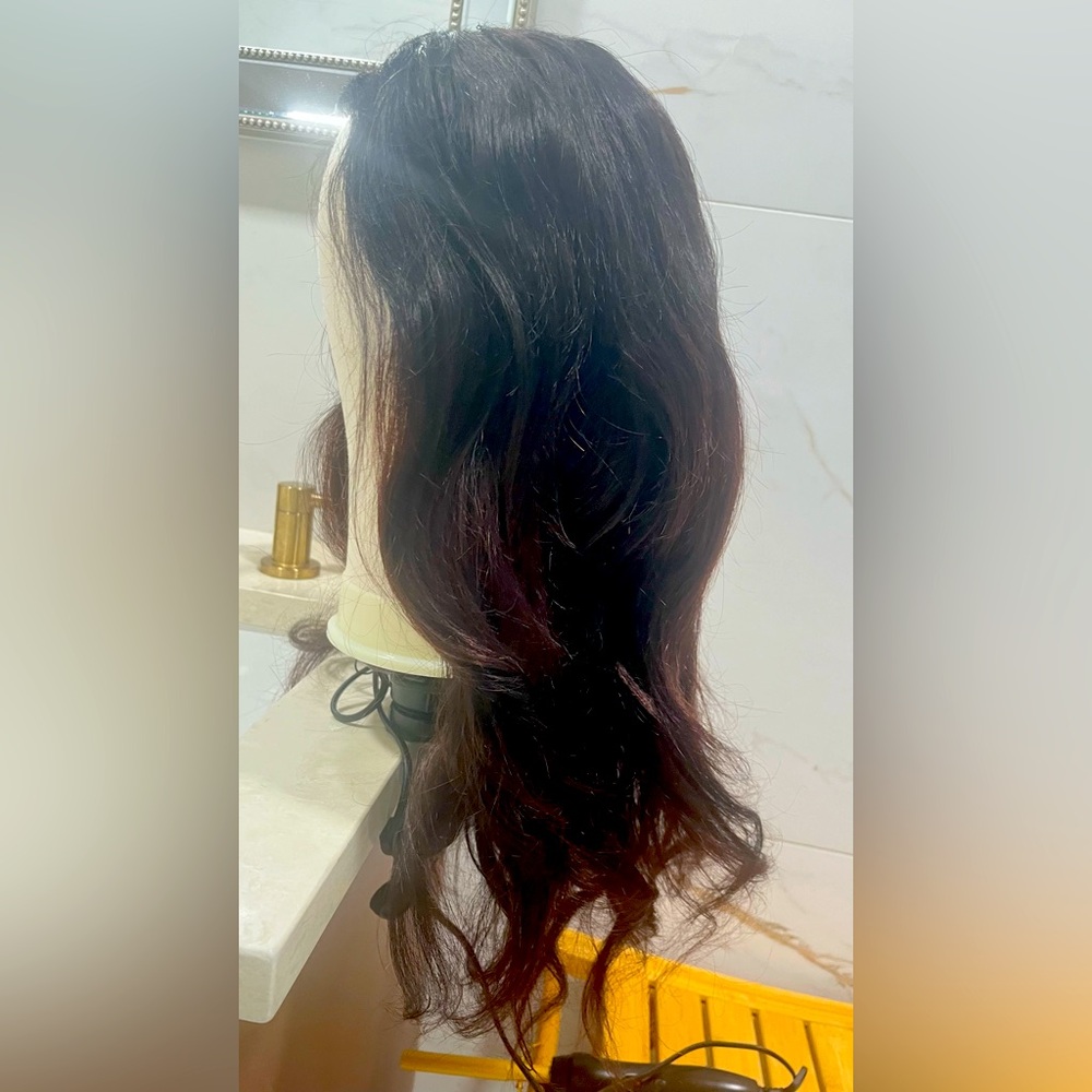 "Beautiful 18-Inch Dark Brown Ombre U-Part Wig – Never Worn!"